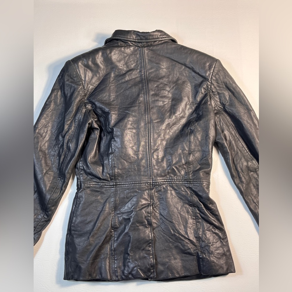 Kenneth Cole Reaction Vintage Black Leather Jacket XS - Picture 13 of 13